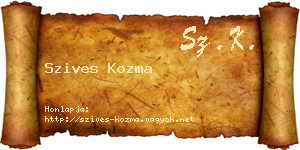 Szives Kozma névjegykártya